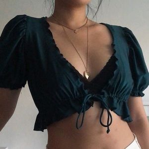 Green Cropped Top